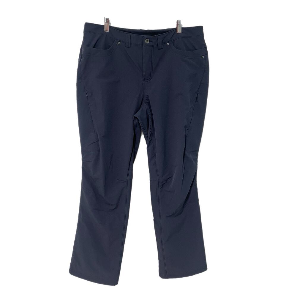 Duluth Trading Women Flexpedition Fleece Lined Cargo Pants 16 x 31 Blue Straight